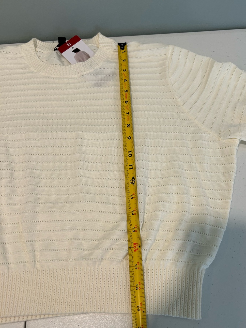 Frye Cream Short Sleeve Sweater Women’s XL NWT - Picture 8 of 12